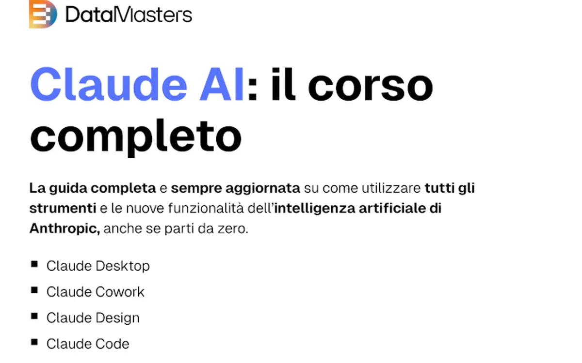 Claude AI: il corso completo – Data Masters