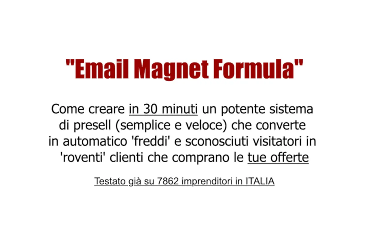 Email Magnet Formula – Valerio Conti